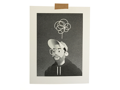 Self-Portrait 01 avatar character illustration portrait print riso texture