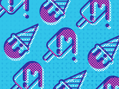 Half-tone Ice Cream Pattern halftone ice cream pattern popsicle