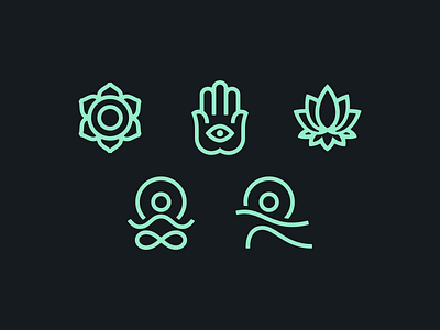 Logo Graveyard 01C branding health icons meditation pictograms wellness yoga