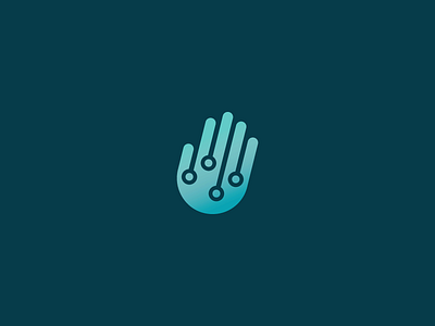 Tech Hand branding icon identity logo negative space