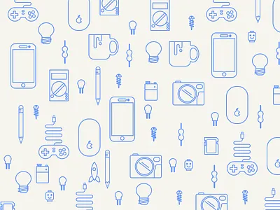 Tech Pattern cellphone controller lamp lego mouse mug pattern pencil plug sd card spaceship