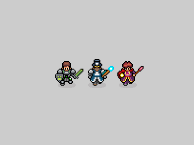 Pixel Avatars 16bit animation engineer gif knight pixel wizard