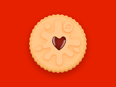 Jammie Dodger biscuit design food illustration jammie dodger playoff sticker stickermule uk