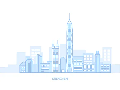 NEW FORM "SHENZHEN" china city city icon city sktech icon painting