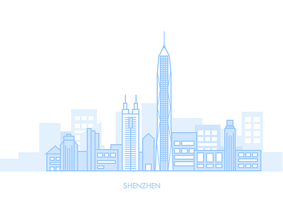 NEW FORM "SHENZHEN" china city city icon city sktech icon painting