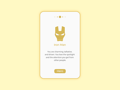 Daily Design Challenge #8b [Hero Cards] app cards challenge design hero iron man super hero ui