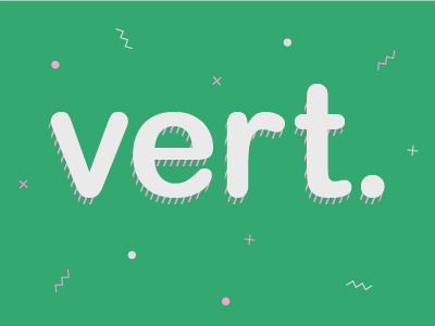 vert. geometric line shape typography