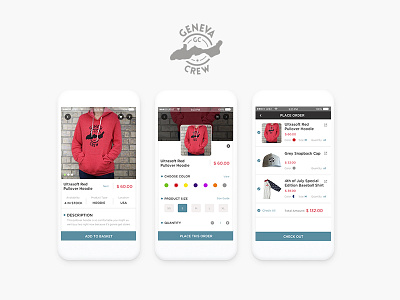 Geneva Crew Mobile eCommerce ecommerce mobile ui design user experience ux