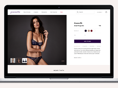 Product Detail Page Design concept design detail lingerie pdp product ui design ux design visual design web design