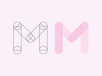 Friendly M friends friendship grading grid grid logo letter logo letter m logo pink shaking hands