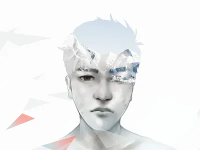 Self Painting digital double effect exposure illustration imperfect mountain painting portrait