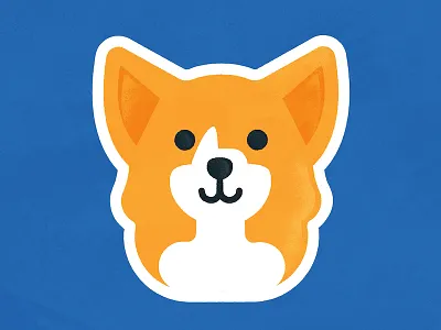 Corgi Sticker animals corgi cute dog icon minimalist pet sticker