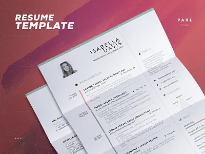Clean Resume/Cv Template a4 curriculum vitae cv inspiration lebenslauf modern personal branding professional resume template us letter visual