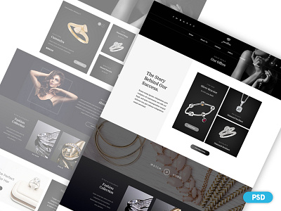 Day 1 - Free PSD - Jewelry Shop Web Design brand e commerce free psd freebies jewellery minimal psd shop web design