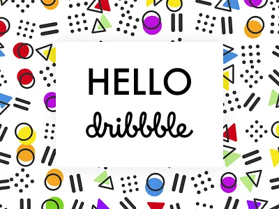 Hello dribbble! 80s debut hello dribbble memphis pattern retro