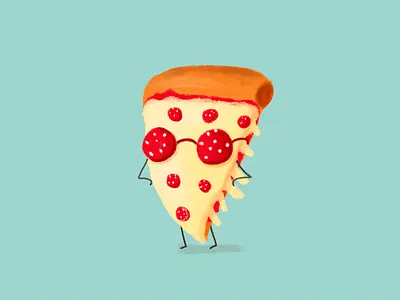 Cool pizza cool digital draw funny illustration illustrations pepperoni pizza