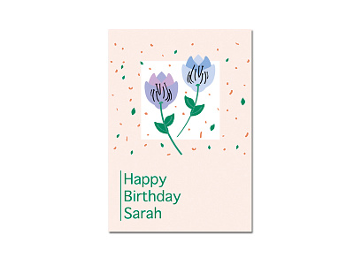 Card design I birthday art birthday card design floral flowers illustrator leaves minimal simple vector