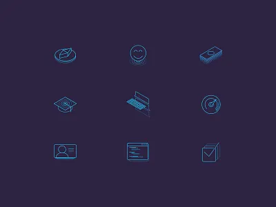 Line Icons browser chat compass focus lab graduation icon iconography isometric line line icons money monoweight