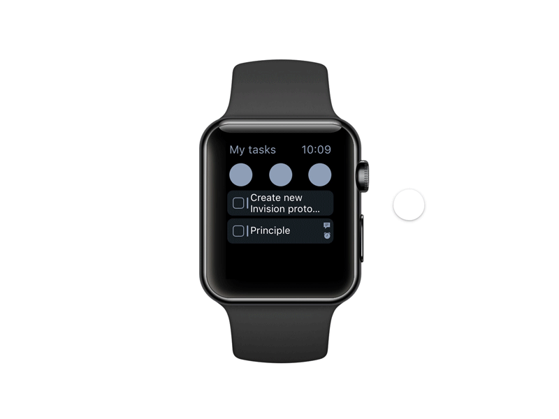 Asana for Apple Watch Wireframe Framer Animation animation apple watch asana clean framer interaction minimal ui watchos wireframe