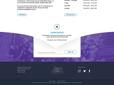 Altitude Trampoline Park curves email subscribe footer purple nurple trampoline ui web