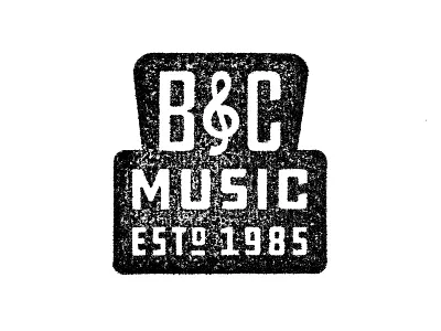 B&C Music Logo 1985 alabama branding classic ddc draplin logo music south southern stamp texture