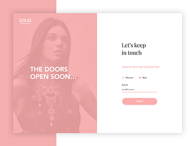 Hello Dribbble ! Souq Avenues - Landing Page debut design first shot form in landing log login newsletter page ui ux