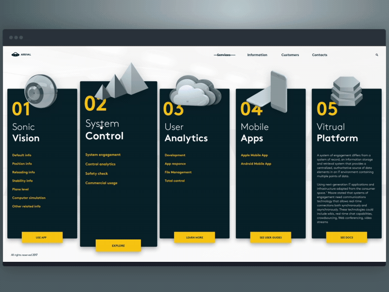 Arrival promo animation after effects animation card design concept interactive landing site ui ux web web animation