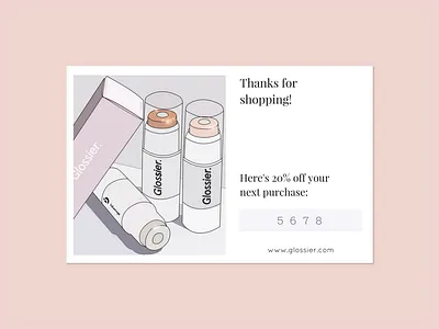Glossier card discount ecommerce email glossier illustration illustrator line art makeup photoshop shop thank you typography