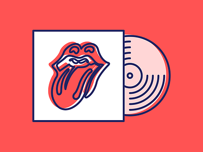 Music Illustrations flat graphics icon illustration music rolling stones