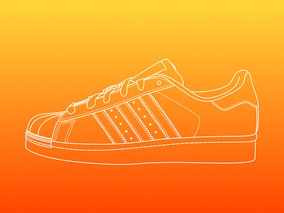 Line illustration - Adidas Superstar adidas gradient illustration kicks line line drawing shoe sneaker superstar