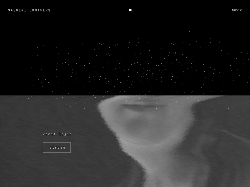 Sashimi Brothers band glitch landing minimal music page ui ux web