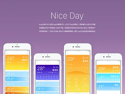 Nice Day＃2 app card clouds rain sun ui ux weather