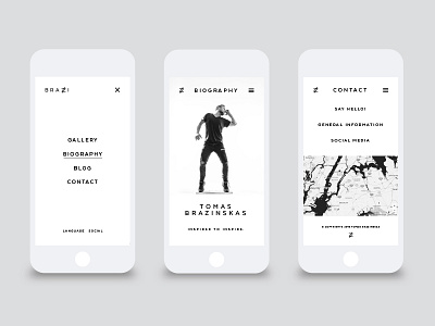 BRAZZI Mobile UI / UX / Website / Portfolio digital minimal mobile photographer portfolio ui website white wordmark z