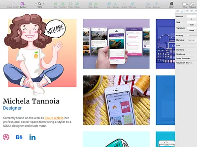 Mini-portfolio progress girl illo illustration onboarding process sketch ui welcome