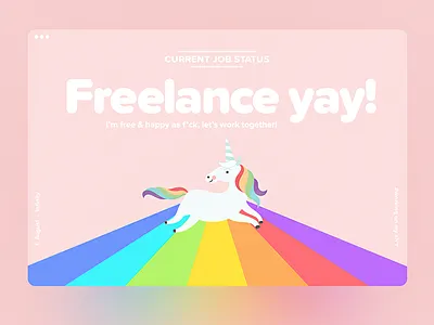 Freelance Yay! 🦄 design landing page minimal minimalistic personal portfolio shapes typography ui ux web webdesign