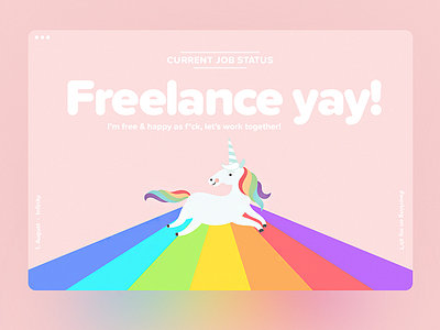 Freelance Yay! 🦄 design landing page minimal minimalistic personal portfolio shapes typography ui ux web webdesign