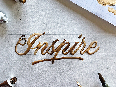 Inspire brush script brushpen calligraphy custom type hand lettering hand made type lettering script type typography vector