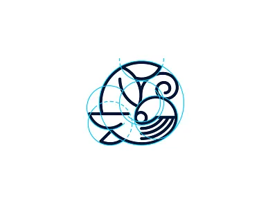 Whale Circle Icon blow circle geometric icon mammal whale