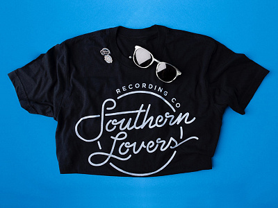 Southern Lovers Recording Co T-shirt & Enamel Pin atlanta branding enamel pin logo music neon sign recording southern t shirt