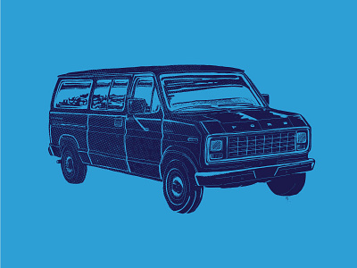 Beutler Van ford illustration line screenprint t shirt