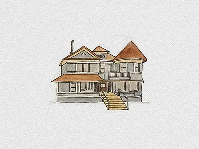 Office Space area 1 security house office redwood city watercolor