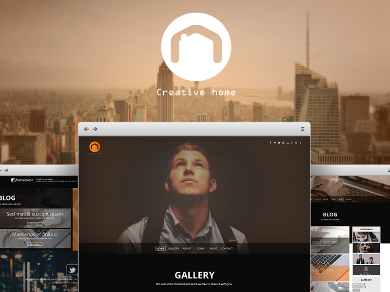 Example of Creative home  portfolio PSD Template