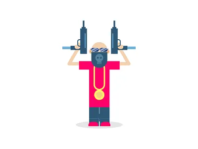 Gun Man character flat gunman illurstration