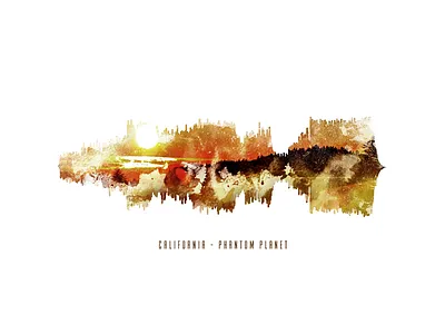 California / Phantom Planet Art Print california digital art fine art hero illustration key visual oc poster screenprint soundwaves summer