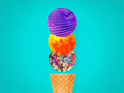 Pipiri Papiri collage concept ice cream identity logo naming