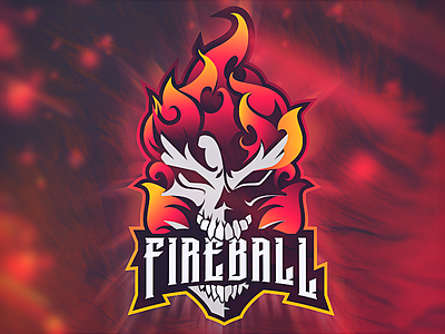 Flaming Skull Mascot death detsjov hejmed esport fire flame flames illustration logo mascot pyre skillet skull