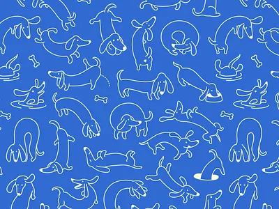 Dachshunds Pattern animal breed character dachshund dog pattern pet seamless texture tile