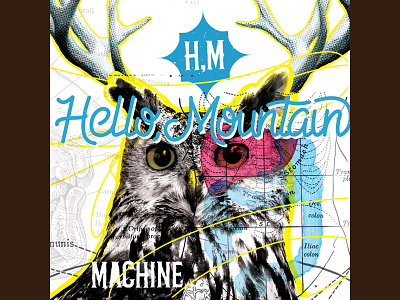 Hello, Mountain album cover album album cover band branding cover denver local band music rock n roll type type logo