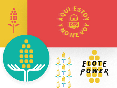 ¡Elote Power! elotes icon illustration mark pattern texture type typography