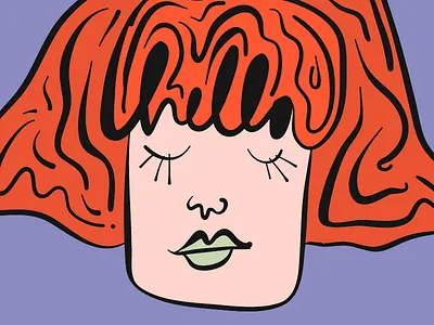 listening to adele, you know? adele cute girl hair illustration lipstick mint lips pastel people red hair woman